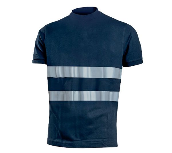 T-shirt blu con bande